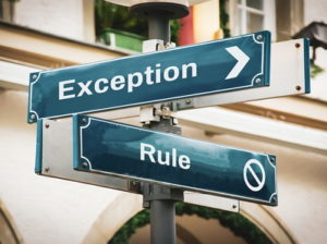 exception to the rules signs