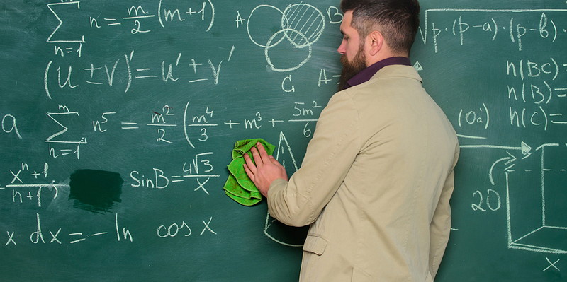 complex maths on a blackboard