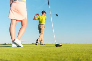 man and woman golfer in matchplay tournament