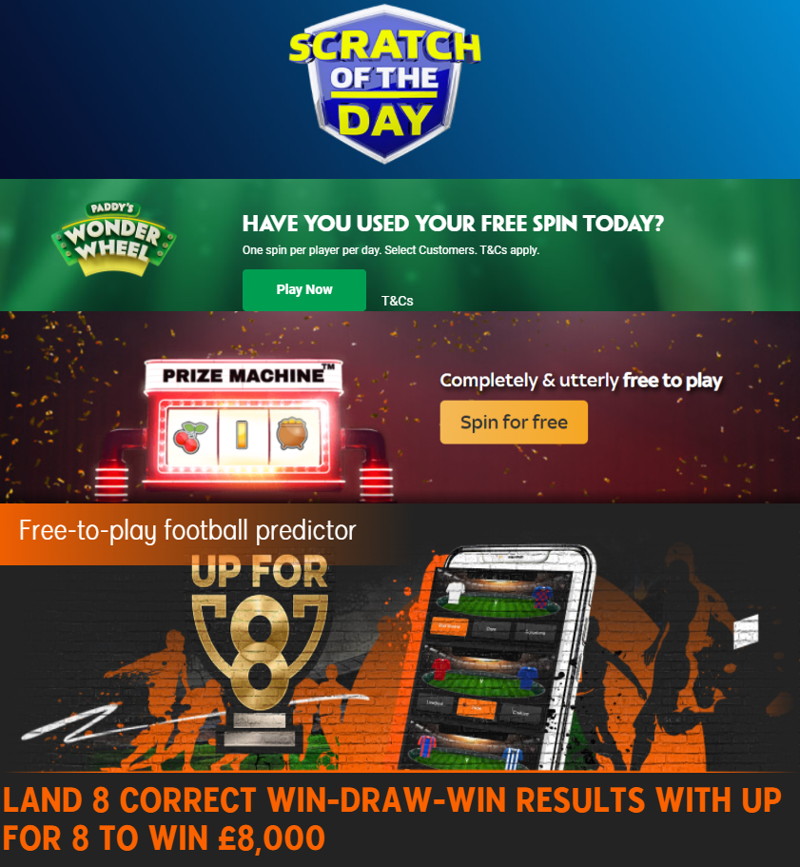 selection of free to play betting games from various companies