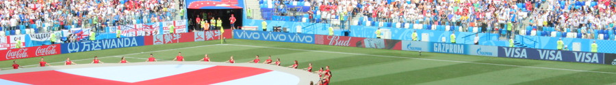 world cup sponsors shown on pitchside advertising boards