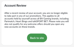 account limit notice betvictor