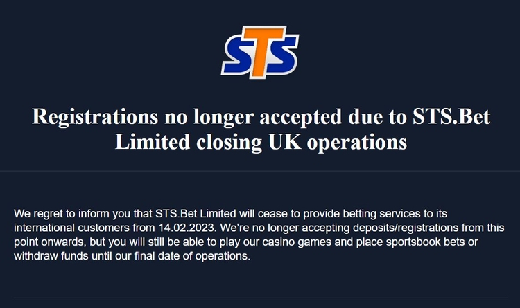 STS Bet Closing in UK