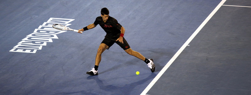 djokovic playing at australian open tennis