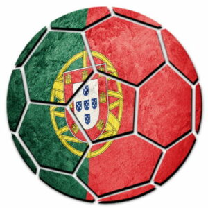 portugal flag shown on football